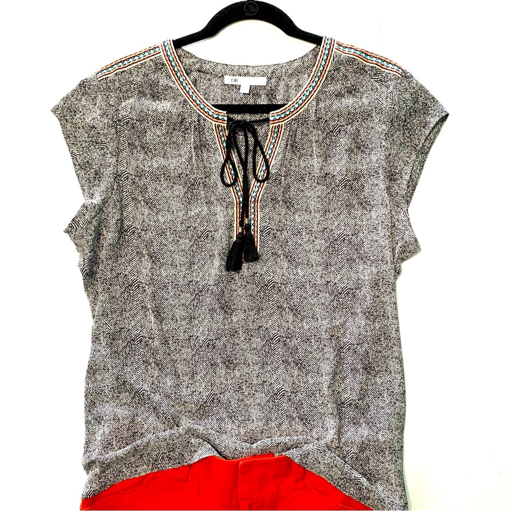 DR2 printed blouse short sleeve - size Large
